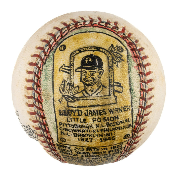 Beautiful Lloyd Waner Hand Painted George Sosnak Folk Art Signed Baseball