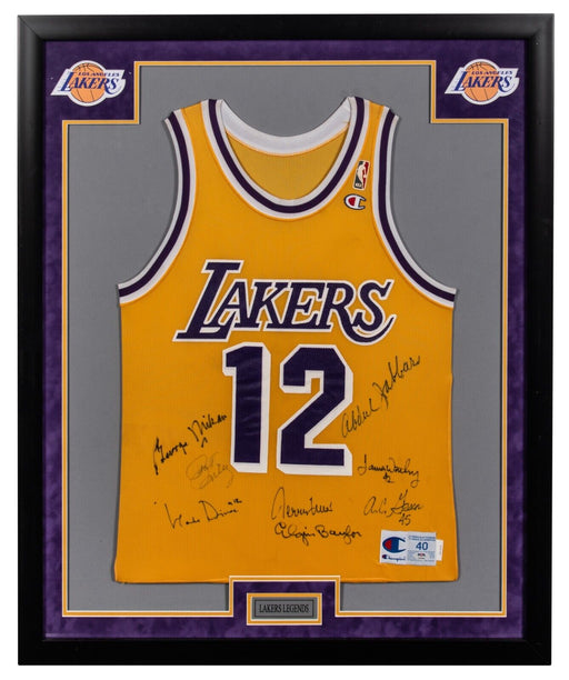 George Mikan Los Angeles Lakers Legends Signed Jersey Framed PSA DNA