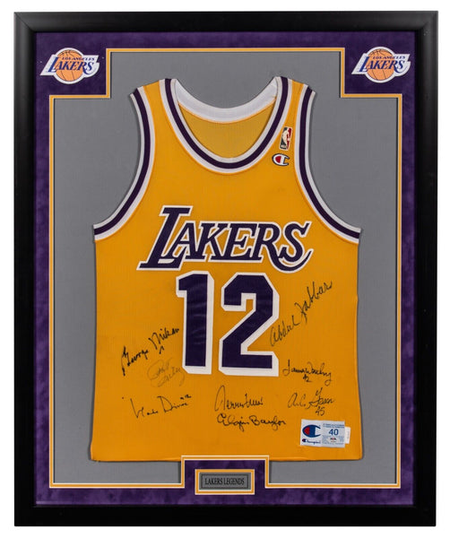 George Mikan Los Angeles Lakers Legends Signed Jersey Framed PSA DNA