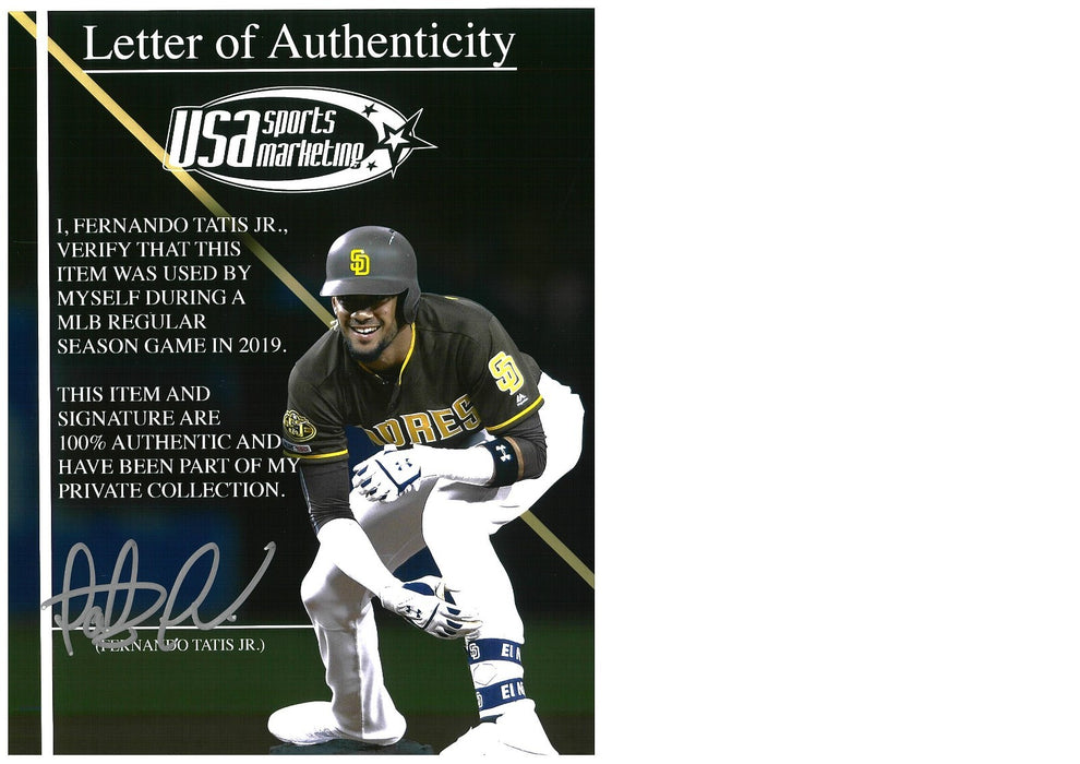 Fernando Tatis Jr. MLB Debut Game Used Photo Matched Baseball Glove With COA