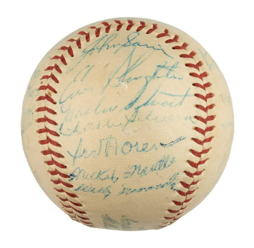Beautiful 1954 New York Yankees Team Signed Baseball Mickey Mantle PSA DNA COA