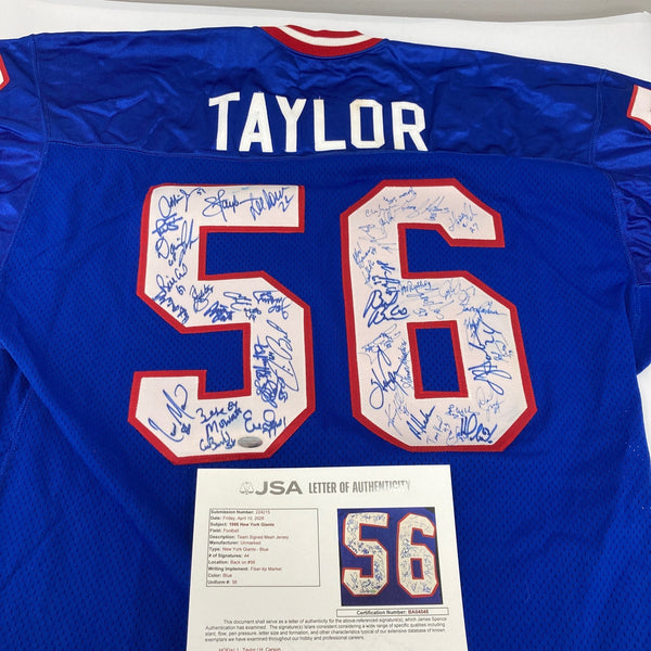 1986 New York Giants Super Bowl Champs Team Signed Jersey 44 Sigs JSA COA