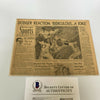 Sandy Koufax Juan Marichal Famous Brawl Signed Vintage 1965 Newspaper Beckett