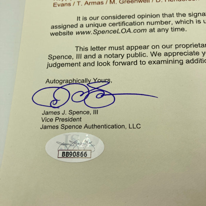 1986 Boston Red Sox AL Champs Team Signed Major League Baseball JSA COA