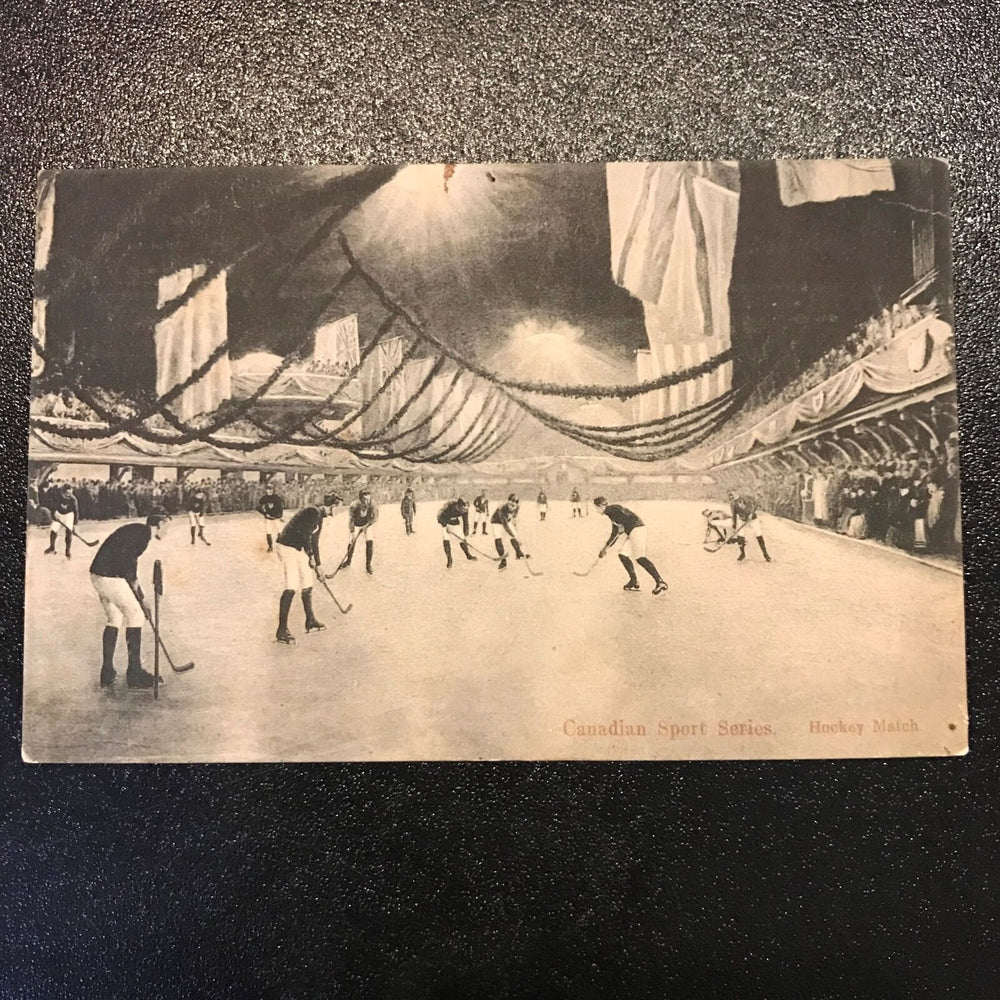 1893 Canadian Sports Series Hockey Match Montreal Victoria Skating Rink Postcard