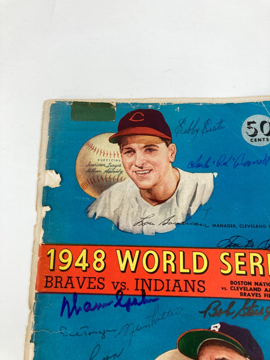 1948 Boston Braves Team Signed Vintage World Series Program JSA COA