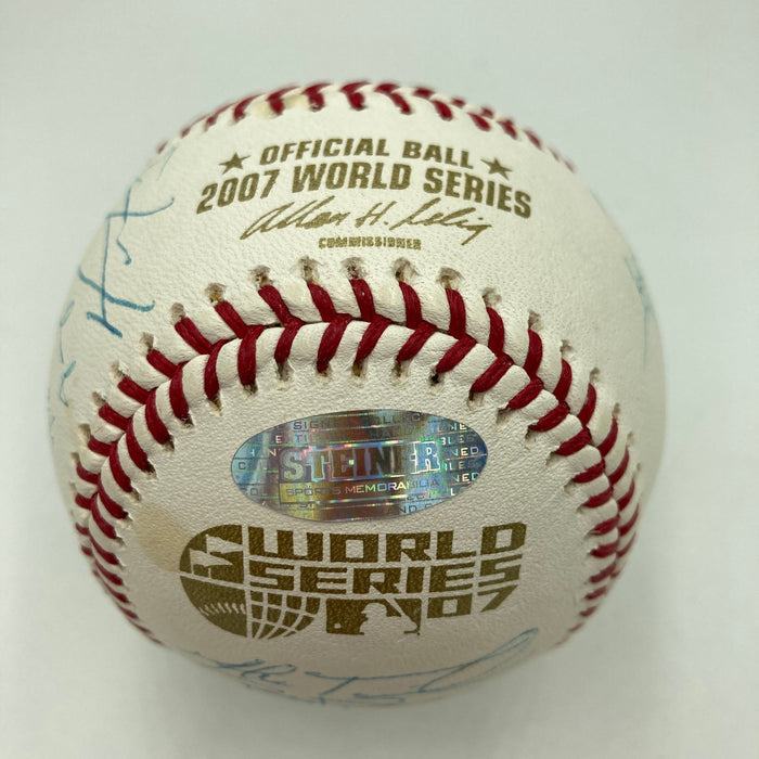 2007 Boston Red Sox World Series Champs Team Signed W.S. Baseball Steiner COA
