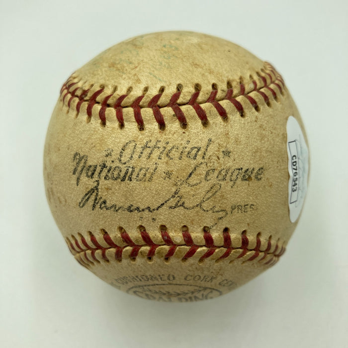 Beans Reardon Umpire Signed Inscribed STATS 1950's NL Baseball JSA COA