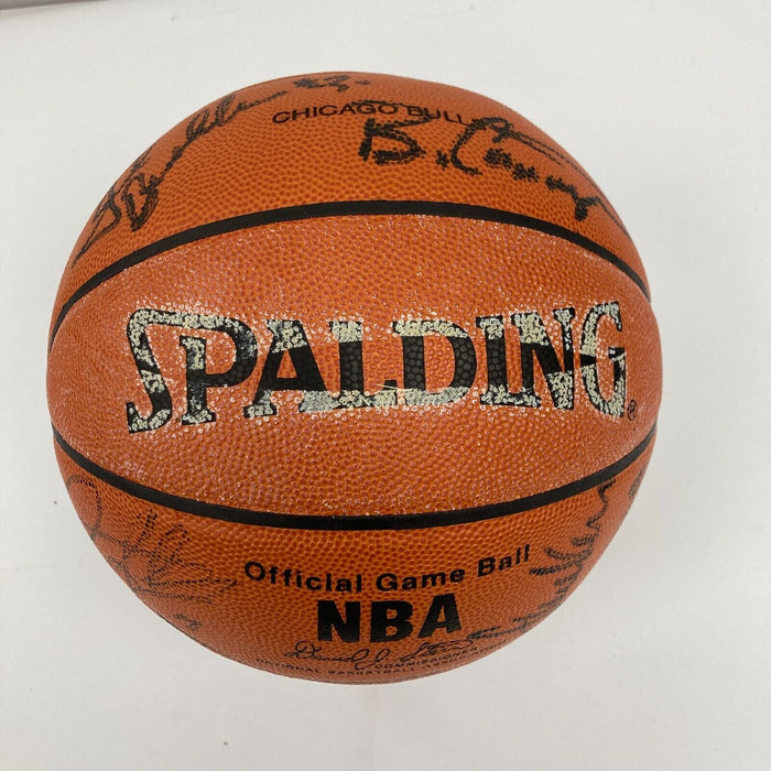 1997-98 Chicago Bulls NBA Champs Team Signed Game Basketball The Last Dance JSA