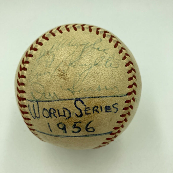 Jackie Robinson & Mickey Mantle Signed 1956 World Series Game Used Baseball PSA