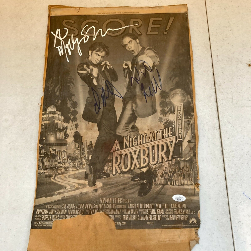 Will Ferrell Chris Kattan Molly Shannon Signed Large Newspaper Poster JSA COA