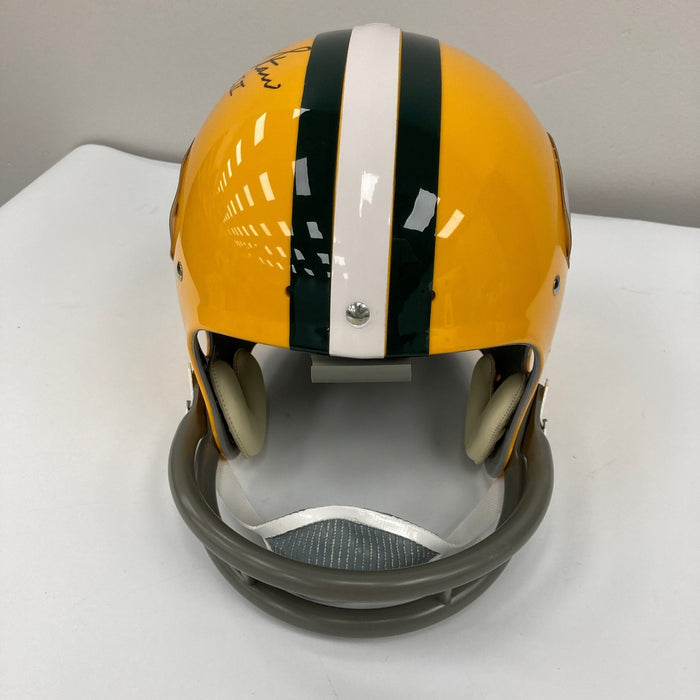 Bart Starr MVP Super Bowl HOF 1977 & Favre Signed Green Bay Packers Helmet JSA
