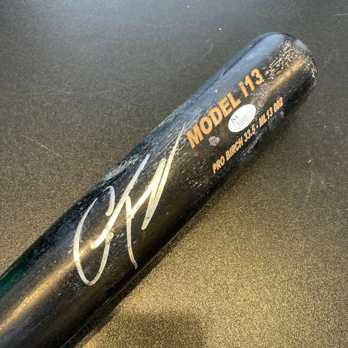 Gleyber Torres Rookie Signed Game Used Baseball Bat With JSA COA Yankees
