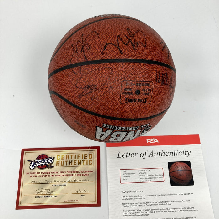 Lebron James First NBA Finals 2006-07 Cleveland Cavaliers Signed Basketball PSA