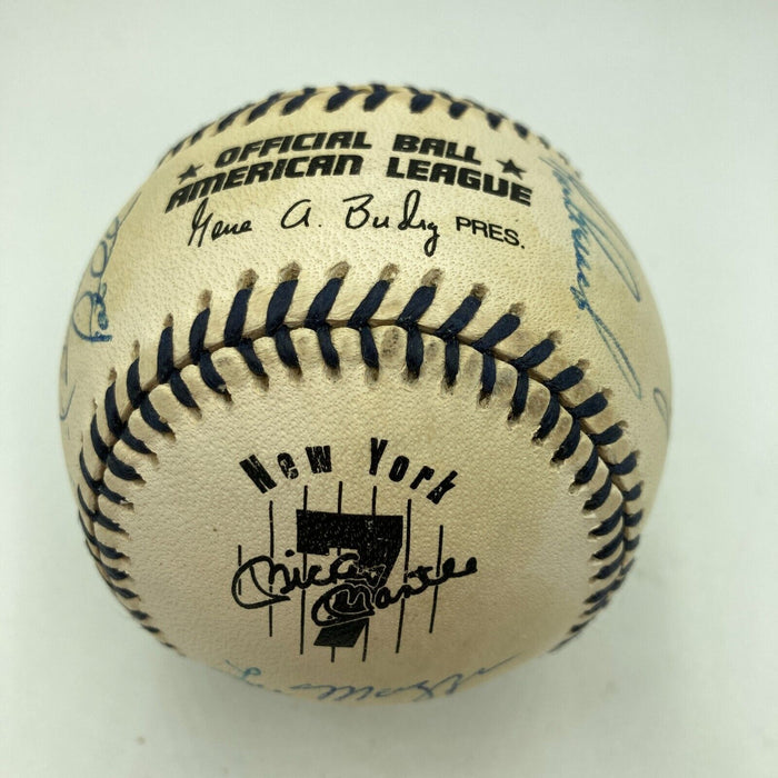 1996 Atlanta Braves NL Champs Team Signed Mickey Mantle Day Baseball JSA COA