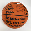 Magic Johnson Signed Heavily Inscribed STATS Basketball 18/32 JSA & Steiner COA