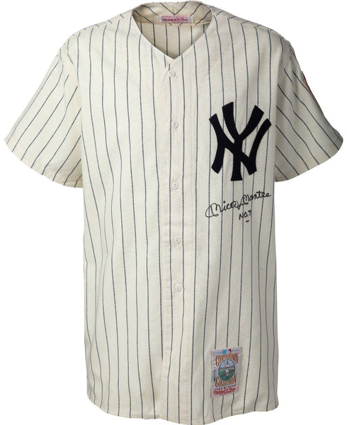 Beautiful Mickey Mantle No. 7 Signed New York Yankees Jersey UDA JSA MINT 9