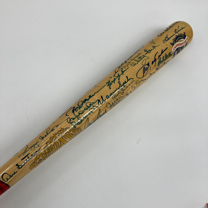 Beautiful Hall Of Fame Multi Signed Baseball Bat 54 Sigs Hank Aaron PSA DNA