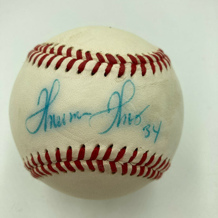 Thurman Thomas Buffalo Bills NFL Signed Baseball JSA COA