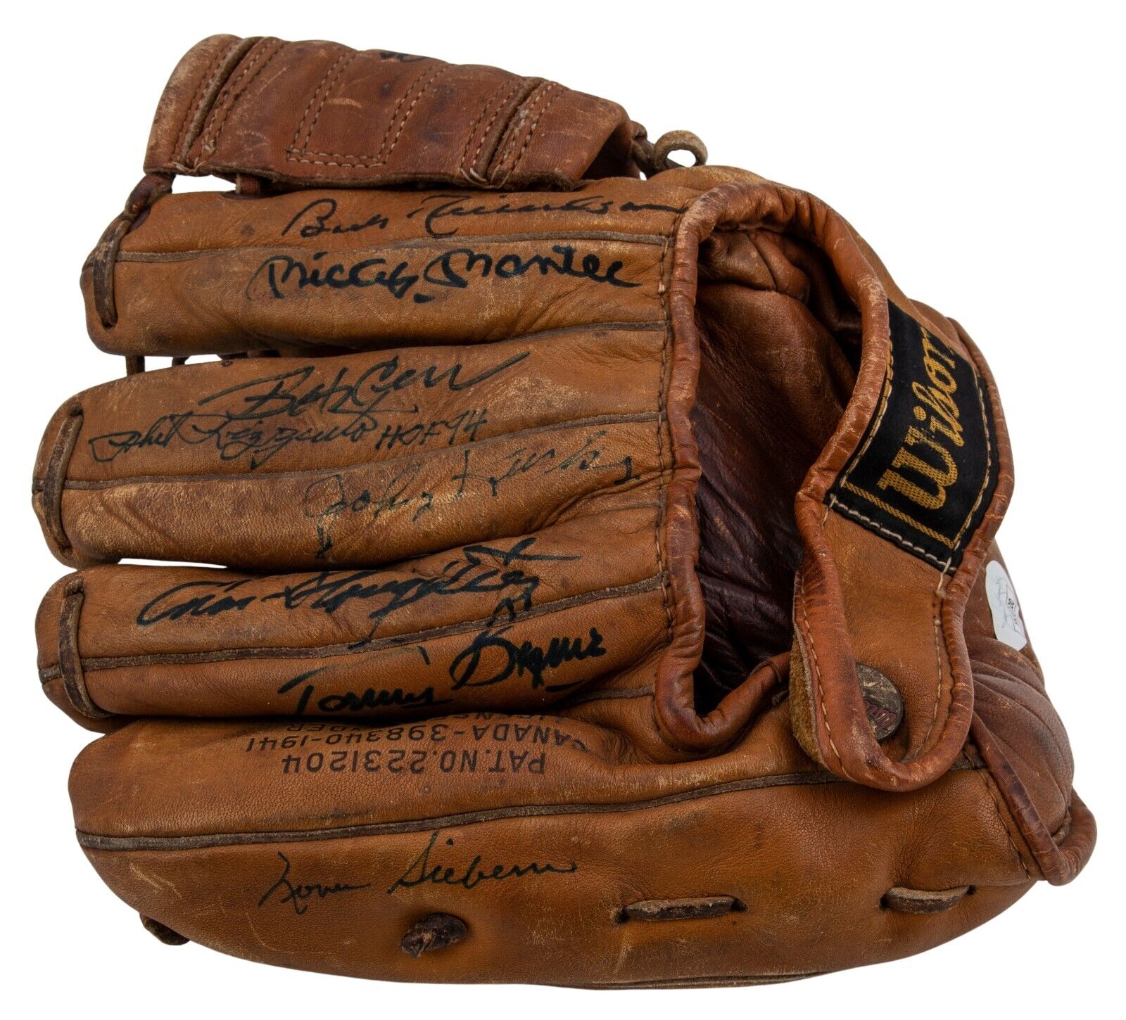Mickey Mantle 1955 New York Yankees Team Signed Baseball Glove JSA COA