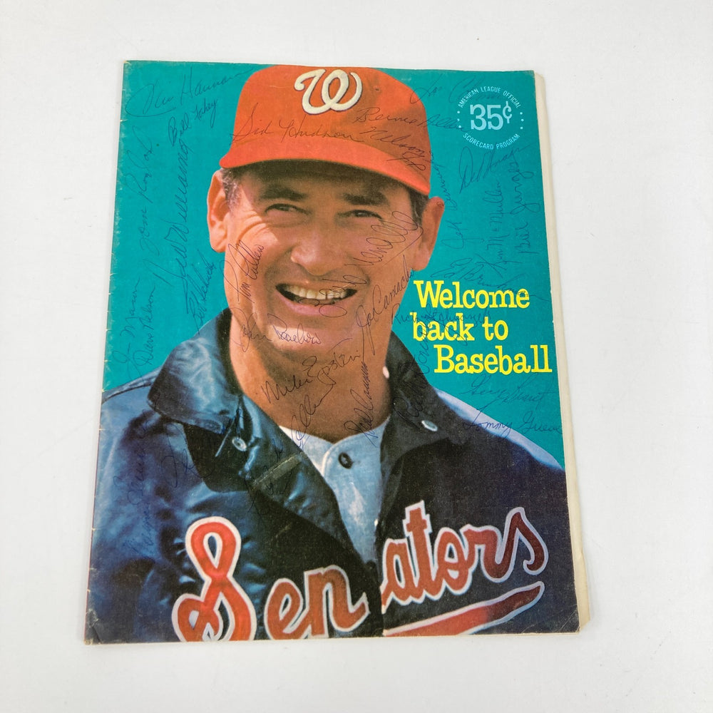 Ted Williams & Nellie Fox 1969 Washington Senators Team-Signed Program JSA COA