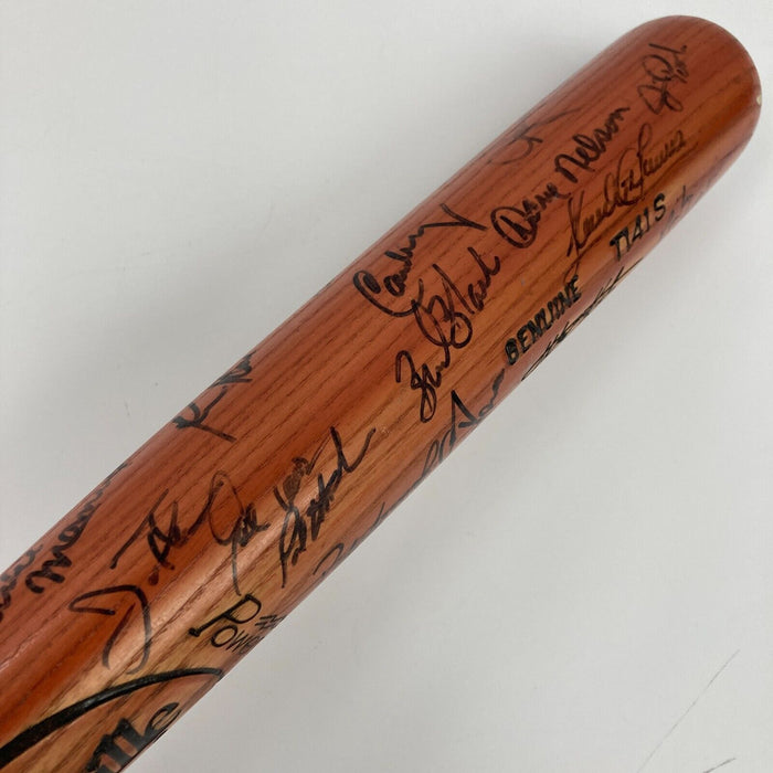 1995 Cleveland Indians AL Champs Team Signed World Series Game Issued Bat JSA