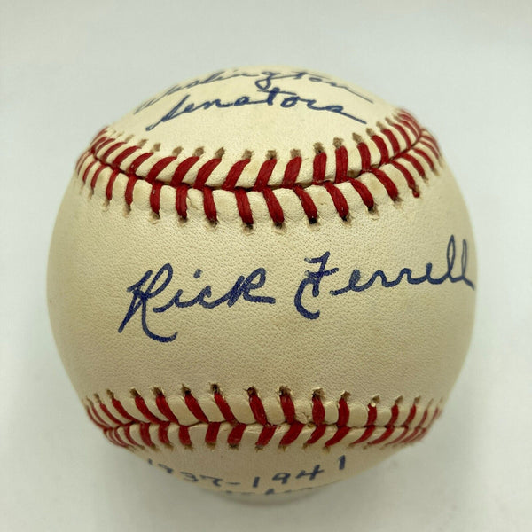 Rick Ferrell Signed Heavily Inscribed American League Baseball JSA COA