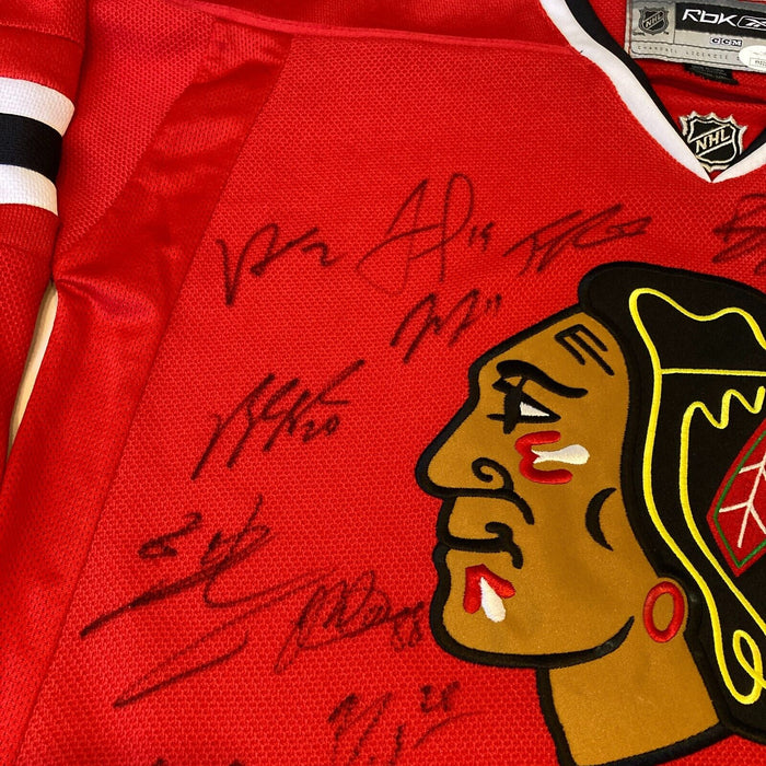 2014-15 Chicago Blackhawks Stanley Cups Champs Team Signed Jersey JSA COA