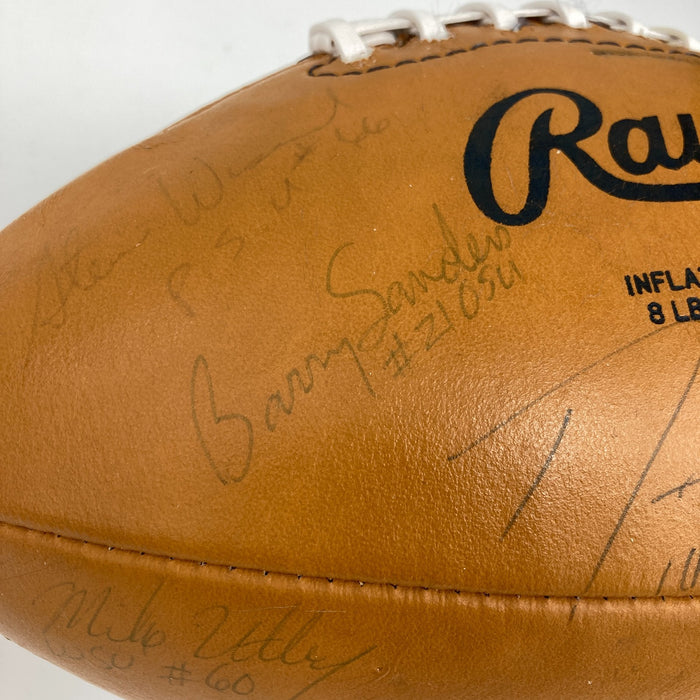 Barry Sanders Deion Sanders Rookie 1988 All America Team Signed Football JSA COA