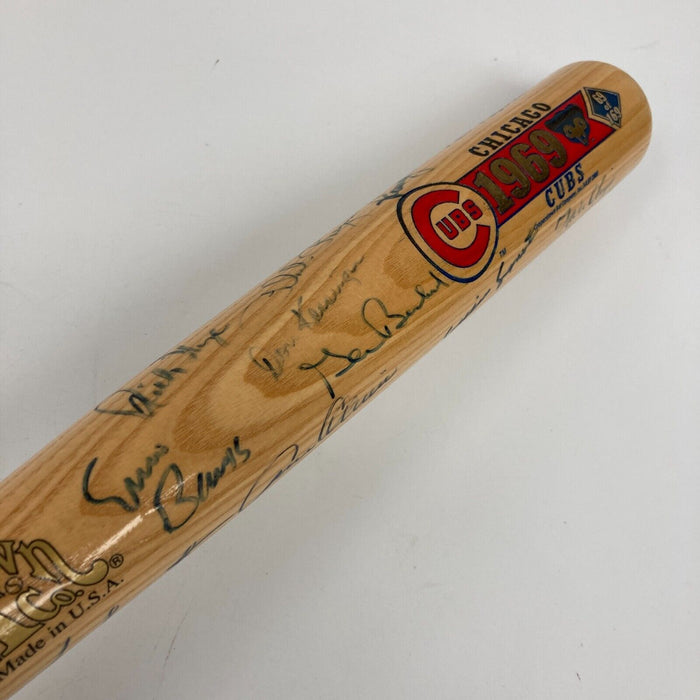 1969 Chicago Cubs Team Signed Baseball Bat 17 Sigs Ernie Banks 69/169 JSA COA