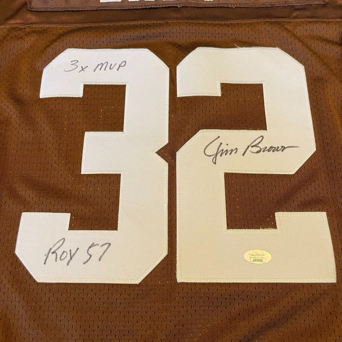 Jim Brown "ROY 1957 3X MVP" Signed 1964 Cleveland Browns Jersey JSA COA