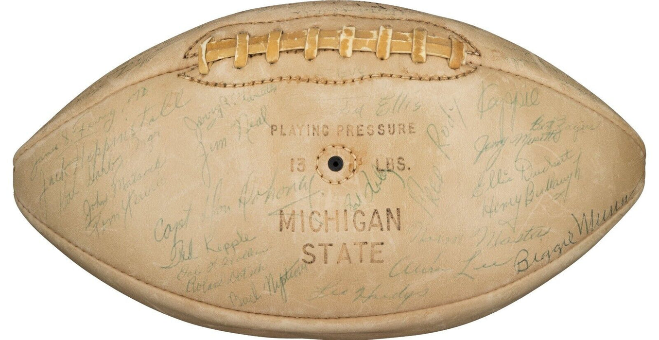 1953 Michigan State Spartans NCAA Champs Team Signed Football Beckett COA