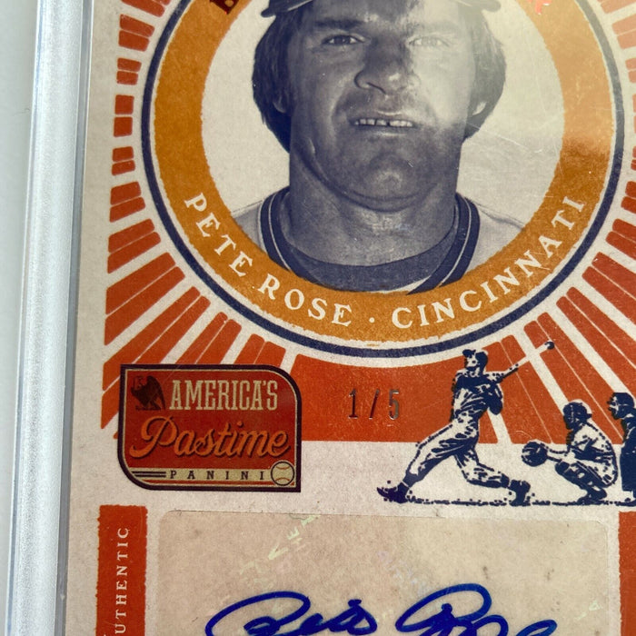 2014 Panini Pete Rose #1/5 Boys Of Summer Signed Baseball Card Auto