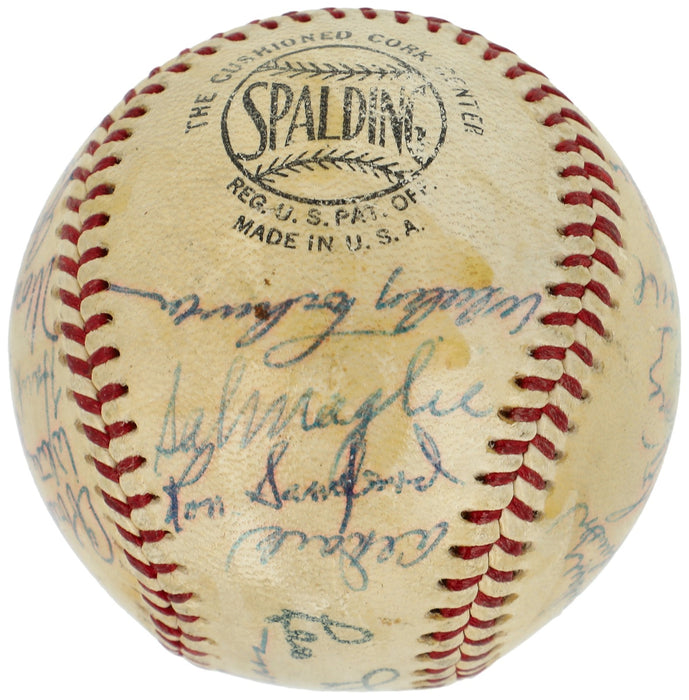 1954 Giants World Series Champs Team Signed Baseball Willie Mays Beckett COA