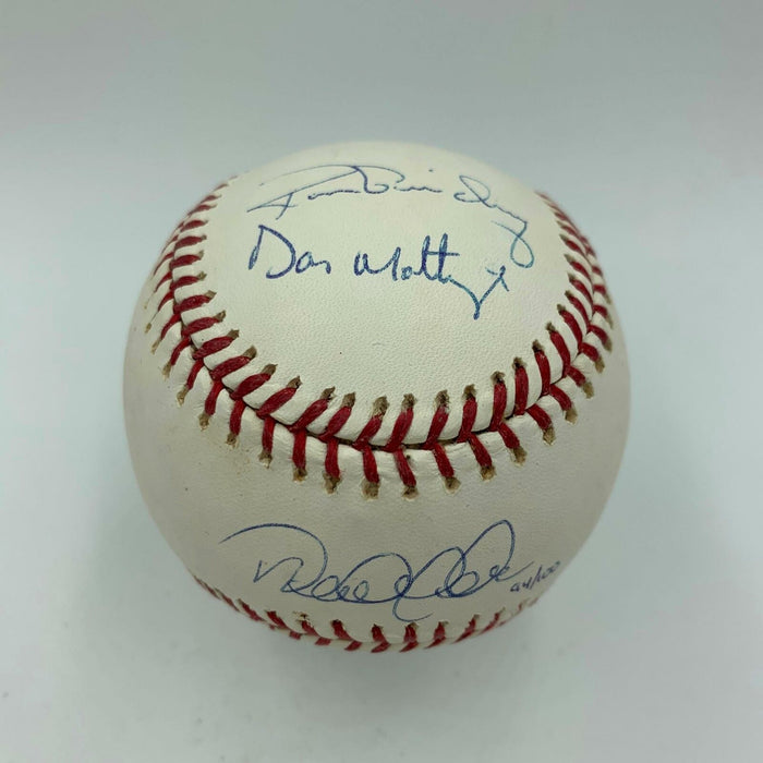 Rare Derek Jeter & Don Mattingly Yankees Living Captains Signed Baseball Steiner