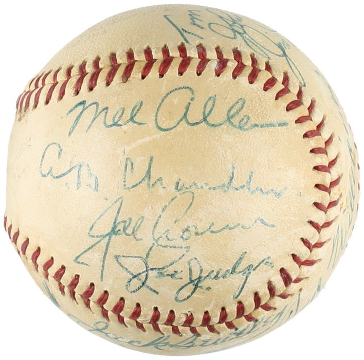 1953 Mickey Mantle Ted Williams Roy Campanella Greenberg HOF Signed Baseball JSA
