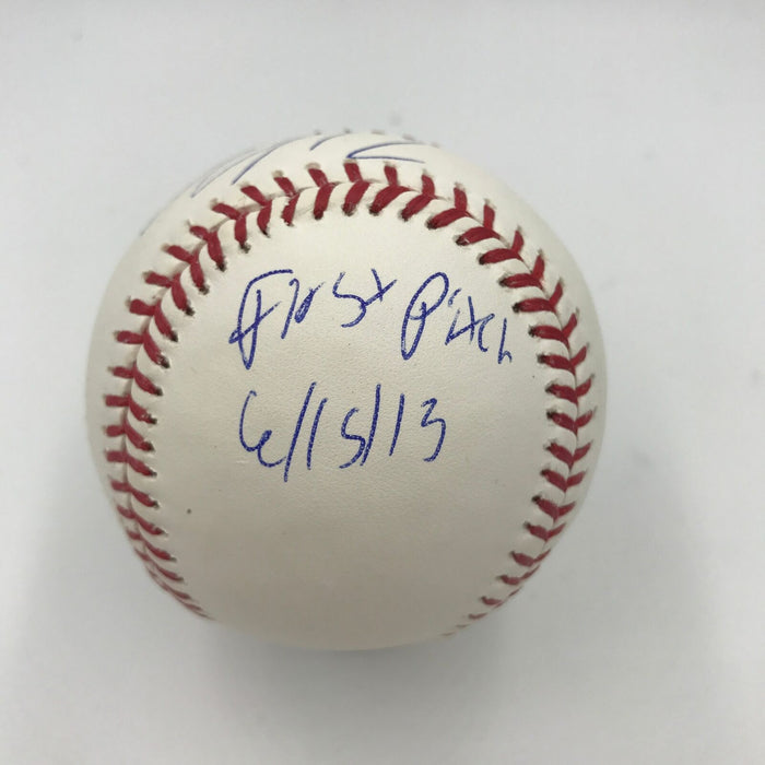 Rare Jacoby Jones First Pitch At Camden Yards Signed Game Used Baseball JSA COA