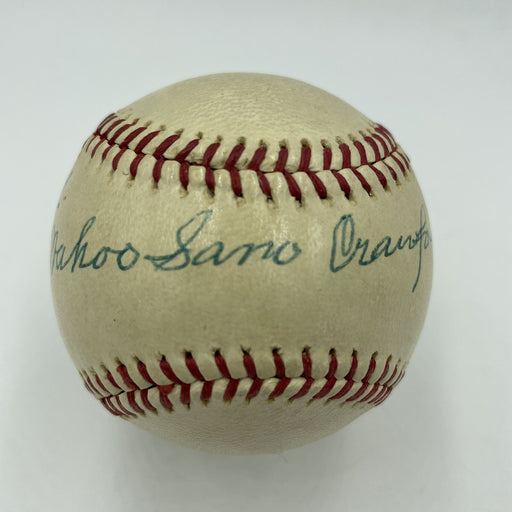 Beautiful Wahoo Sam Crawford Single Signed Baseball PSA DNA COA