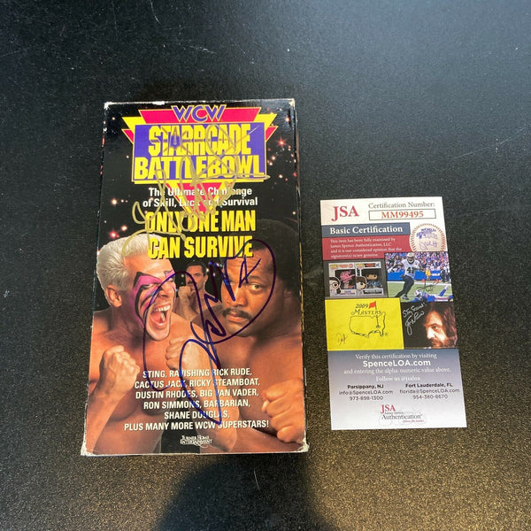 Goldust, Cactus Jack, 2 Cold Scorpio, Larry Zbyszko Signed VHS Movie JSA COA