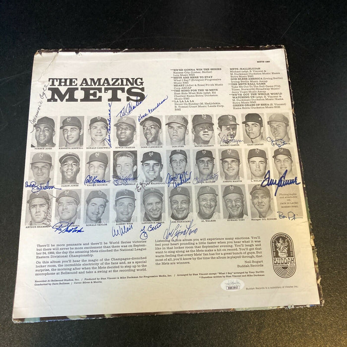 1969 New York Mets WS Champs Team Signed Vintage LP Record Album With JSA COA