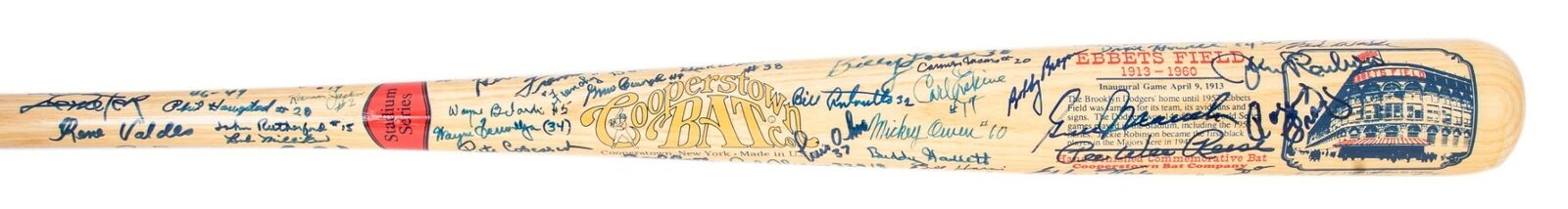 Stunning Brooklyn Dodgers Signed Bat 86 Sigs! Beckett Sandy Koufax Vin Scully
