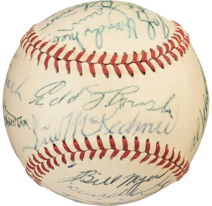 Historic Jackie Robinson 1962 HOF Induction Signed Baseball W/ Branch Rickey PSA