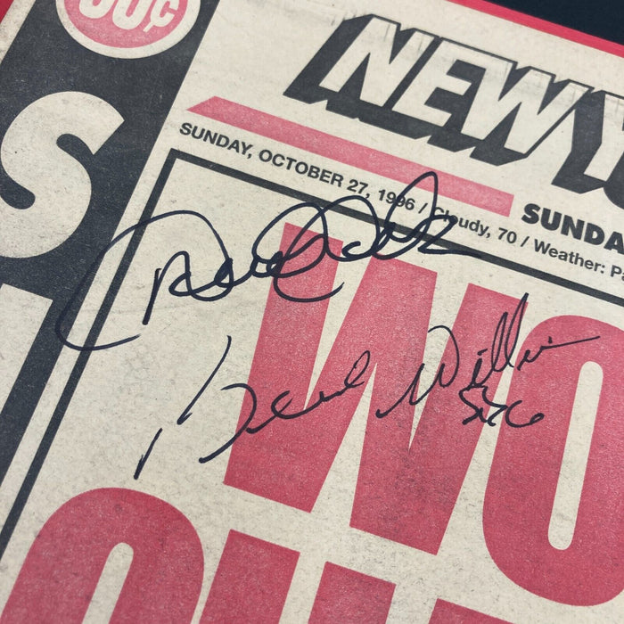 Derek Jeter Bernie Williams Signed 1996 World Series New York Post Cover JSA COA