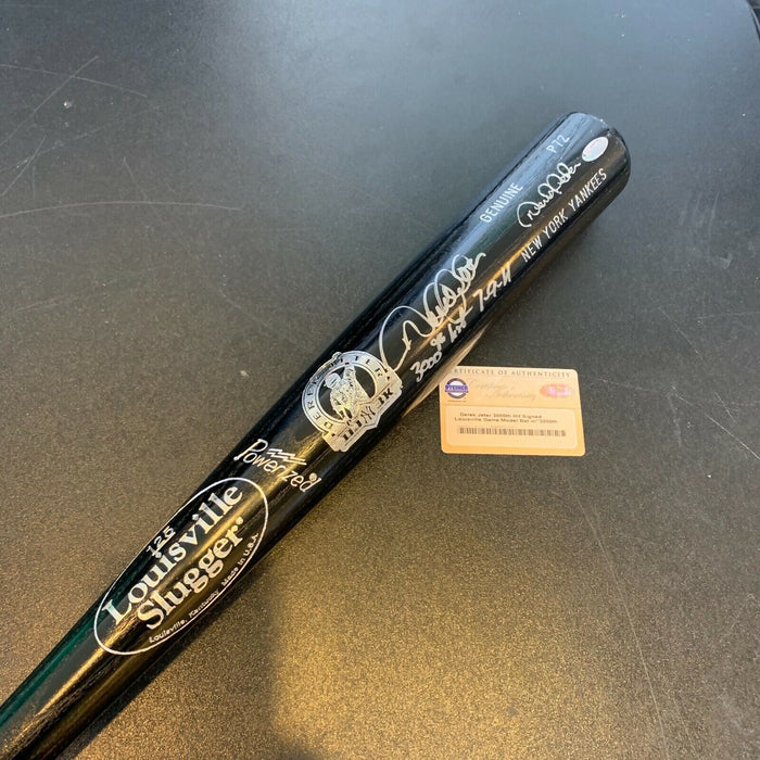 Beautiful Derek Jeter 3,000th Hit 7-9-11 Signed Inscribed Baseball Bat Steiner