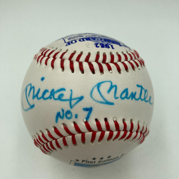 Mickey Mantle #7 Signed 1952 Topps Rookie Card Baseball JSA COA