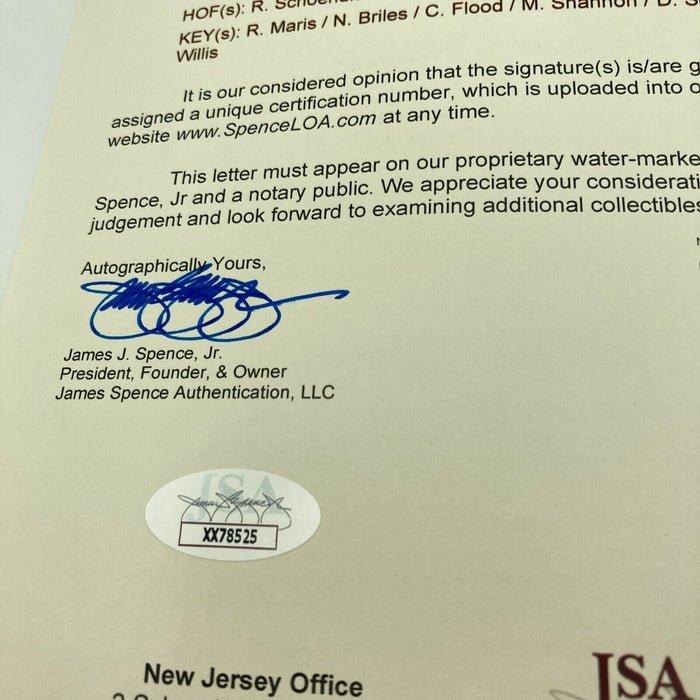 1968 St. Louis Cardinals NL Champs Team Signed Baseball Roger Maris JSA COA