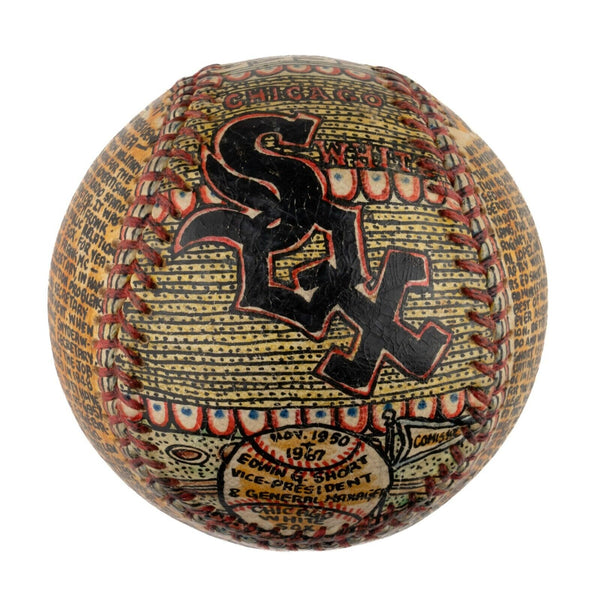 Beautiful Chicago White Sox Hand Painted George Sosnak Folk Art Signed Baseball