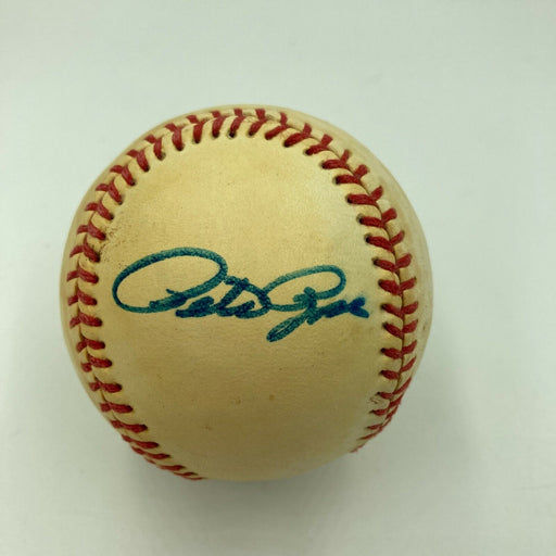Pete Rose Signed Vintage National League Feeney Baseball JSA COA