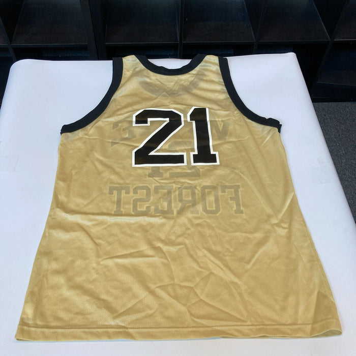 Tim Duncan Pre Rookie Signed Authentic Wake Forest Demon Deacons Jersey JSA COA