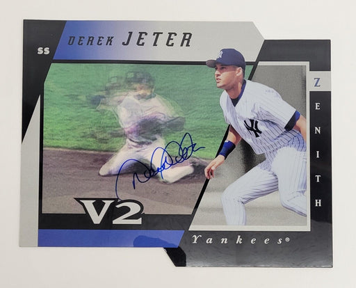 Derek Jeter Signed 1997 Pinnacle Zenith Jumbo 8x10 Card Auto Beckett COA